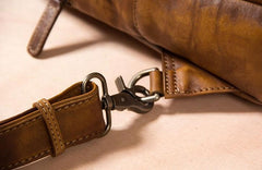 Leather Mens Cool Sling Bag Brown Crossbody Bag Chest Bag for men - imessengerbags