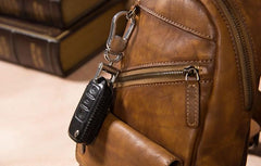 Leather Mens Cool Sling Bag Brown Crossbody Bag Chest Bag for men - imessengerbags