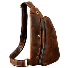 Leather Mens Cool Sling Bag Crossbody Bag Chest Bag for men - imessengerbags