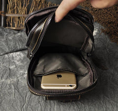 Leather Mens Cool Sling Bag Crossbody Bag Chest Bag for men
