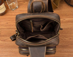 Leather Mens Cool Sling Bag Crossbody Bag Chest Bag for men