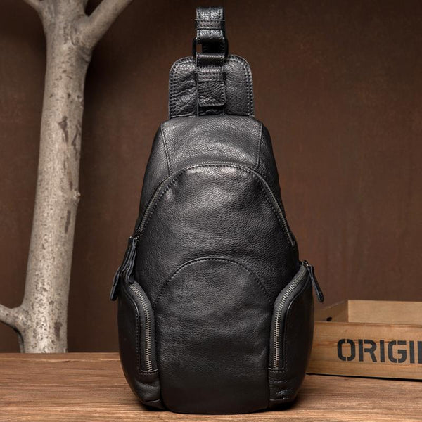Leather Mens Cool Sling Bag Crossbody Bag Chest Bag for men - imessengerbags