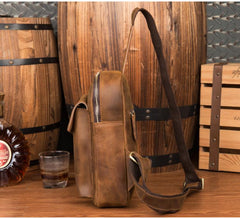 Leather Mens Cool Sling Bag Crossbody Bag Chest Bag for men - imessengerbags