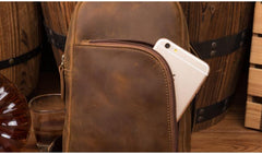 Leather Mens Cool Sling Bag Crossbody Bag Chest Bag for men - imessengerbags