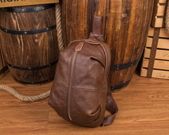 Leather Mens Cool Sling Bag Crossbody Bag Chest Bag for men - imessengerbags