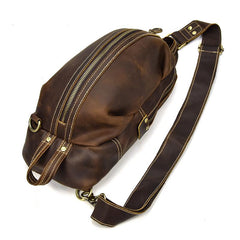 Leather Mens Cool Sling Bag Crossbody Bag Chest Bag for men