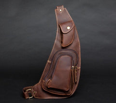 Leather Mens Cool Sling Bag Crossbody Bag Chest Bag for men - imessengerbags