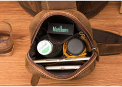 Leather Mens Cool Sling Bag Crossbody Bag Chest Bag for men - imessengerbags