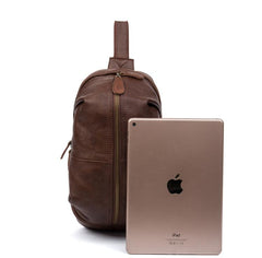 Leather Mens Cool Sling Bag Crossbody Bag Chest Bag for men - imessengerbags