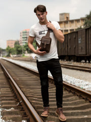 Leather Mens Cool Sling Bag Crossbody Bag Chest Bag for men - imessengerbags