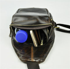Leather Mens Cool Sling Bag Crossbody Bag Chest Bag for men - imessengerbags
