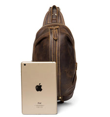 Leather Mens Cool Sling Bag Crossbody Bag Chest Bag for men - imessengerbags