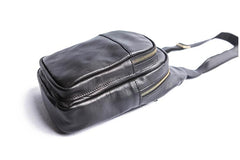 Leather Mens Cool Sling Bag Crossbody Bag Chest Bag for men - imessengerbags