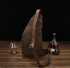 Leather Mens Cool Sling Bag Crossbody Bag Chest Bag for men - imessengerbags