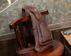 Leather Mens Cool Sling Bag Crossbody Bag Chest Bag for men - imessengerbags