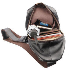 Leather Mens Cool Sling Bag Crossbody Bag Chest Bag for men