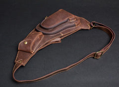 Leather Mens Cool Sling Bag Crossbody Bag Chest Bag for men - imessengerbags