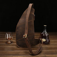 Leather Mens Cool Sling Bag Crossbody Bag Chest Bag for men - imessengerbags