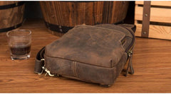 Leather Mens Cool Sling Bag Crossbody Bag Chest Bag for men