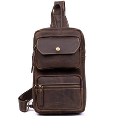Leather Mens Cool Sling Bag Crossbody Bag Chest Bag for men - imessengerbags