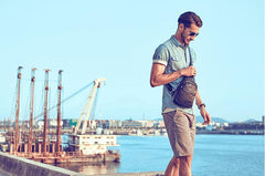 Leather Mens Cool Sling Bag Crossbody Bag Chest Bag for men - imessengerbags