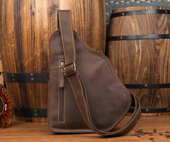 Leather Mens Cool Sling Bag Crossbody Bag Chest Bag for men