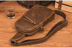 Leather Mens Cool Sling Bag Crossbody Bag Chest Bag for men - imessengerbags
