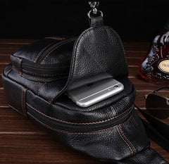 Leather Mens Cool Sling Bag Crossbody Bag Chest Bag for men
