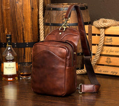 Leather Mens Cool Sling Bag Crossbody Bag Chest Bag for men - imessengerbags