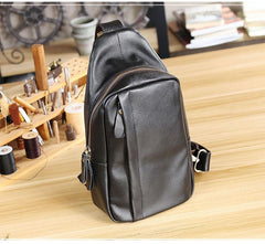 Leather Mens Cool Sling Bag Crossbody Bag Chest Bag for men