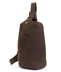 Leather Mens Cool Sling Bag Crossbody Bag Chest Bag for men - imessengerbags