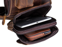 Leather Mens Cool Sling Bag Crossbody Bag Chest Bag for men