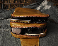 Leather Mens Cool Sling Bag Crossbody Bag Chest Bag for men