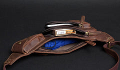 Leather Mens Cool Sling Bag Crossbody Bag Chest Bag for men - imessengerbags