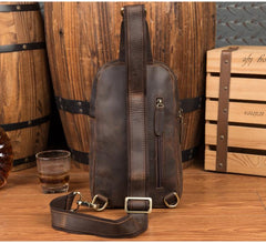 Leather Mens Cool Sling Bag Crossbody Bag Chest Bag for men