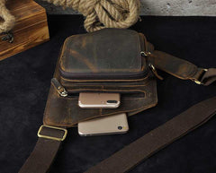 Leather Mens Cool Sling Bag Crossbody Bag Chest Bag for men - imessengerbags