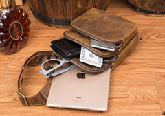 Leather Mens Cool Sling Bag Crossbody Bag Chest Bag for men