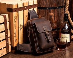 Leather Mens Cool Sling Bag Crossbody Bag Chest Bag for men - imessengerbags