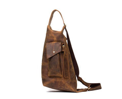 Leather Mens Cool Sling Bag Crossbody Bag Chest Bag for men - imessengerbags