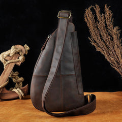 Leather Mens Cool Sling Bag Crossbody Bag Chest Bag for men - imessengerbags