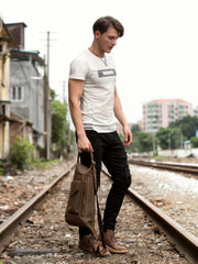Leather Mens Cool Sling Bag Crossbody Bag Chest Bag for men - imessengerbags