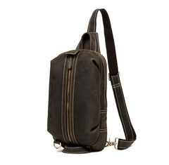 Leather Mens Cool Sling Bag Crossbody Bag Chest Bag for men - imessengerbags