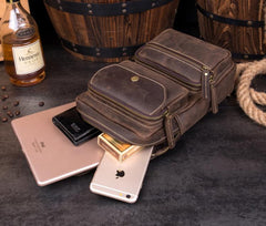 Leather Mens Cool Sling Bag Crossbody Bag Chest Bag for men - imessengerbags