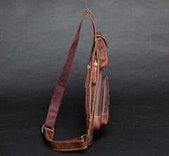 Leather Mens Cool Sling Bag Crossbody Bag Chest Bag for men - imessengerbags