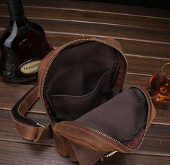 Leather Mens Cool Sling Bag Crossbody Bag Chest Bag for men - imessengerbags