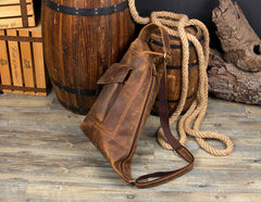 Leather Mens Cool Sling Bag Crossbody Bag Chest Bag for men - imessengerbags
