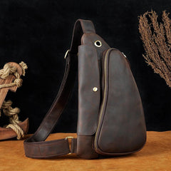 Leather Mens Cool Sling Bag Crossbody Bag Chest Bag for men - imessengerbags