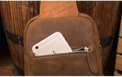 Leather Mens Cool Sling Bag Crossbody Bag Chest Bag for men - imessengerbags