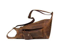 Leather Mens Cool Sling Bag Crossbody Bag Chest Bag for men - imessengerbags