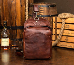 Leather Mens Cool Sling Bag Crossbody Bag Chest Bag for men - imessengerbags
